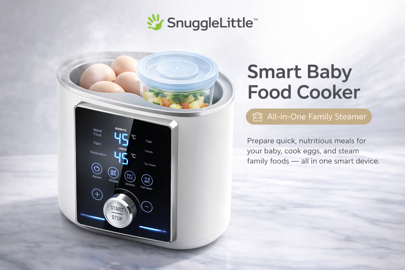 🍽 SmartSteam™ Baby Food Cooker Pro