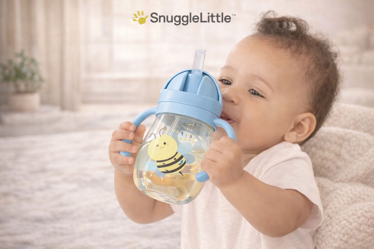 🍼 SnuggleLittle™ Bee Straw Training Cup