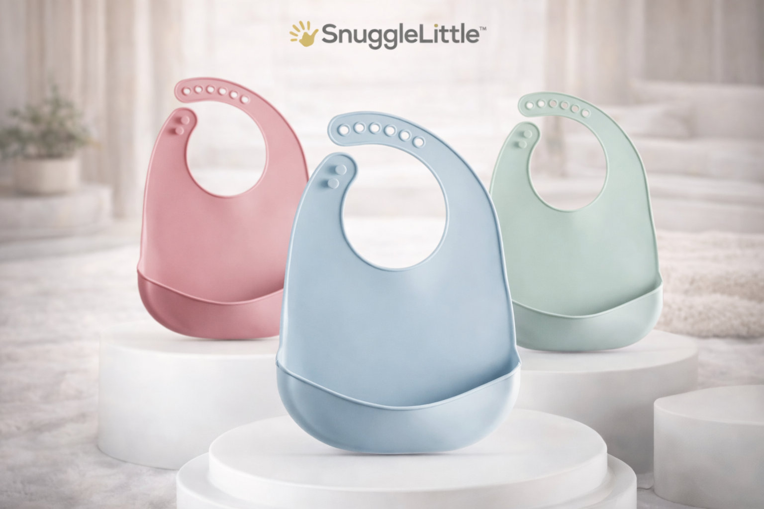 🧸 SnuggleLittle™ Premium Silicone Baby Bib