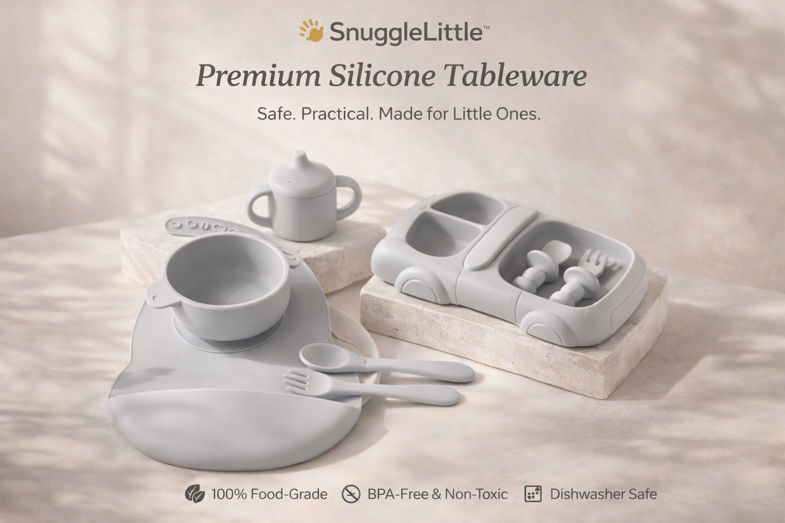 🥣 SnuggleLittle™ Premium Silicone Feeding Set