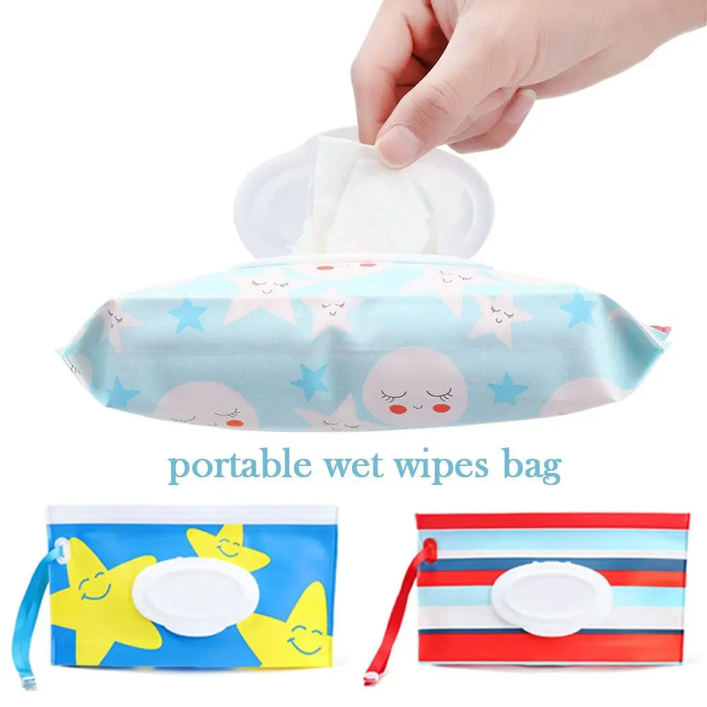 EVA Baby Wet Wipe Pouch Wipes Holder Case Reusable Refillable Wet Wipe Bag NEW Outdoor Tissue Box Portable Stroller Accessories