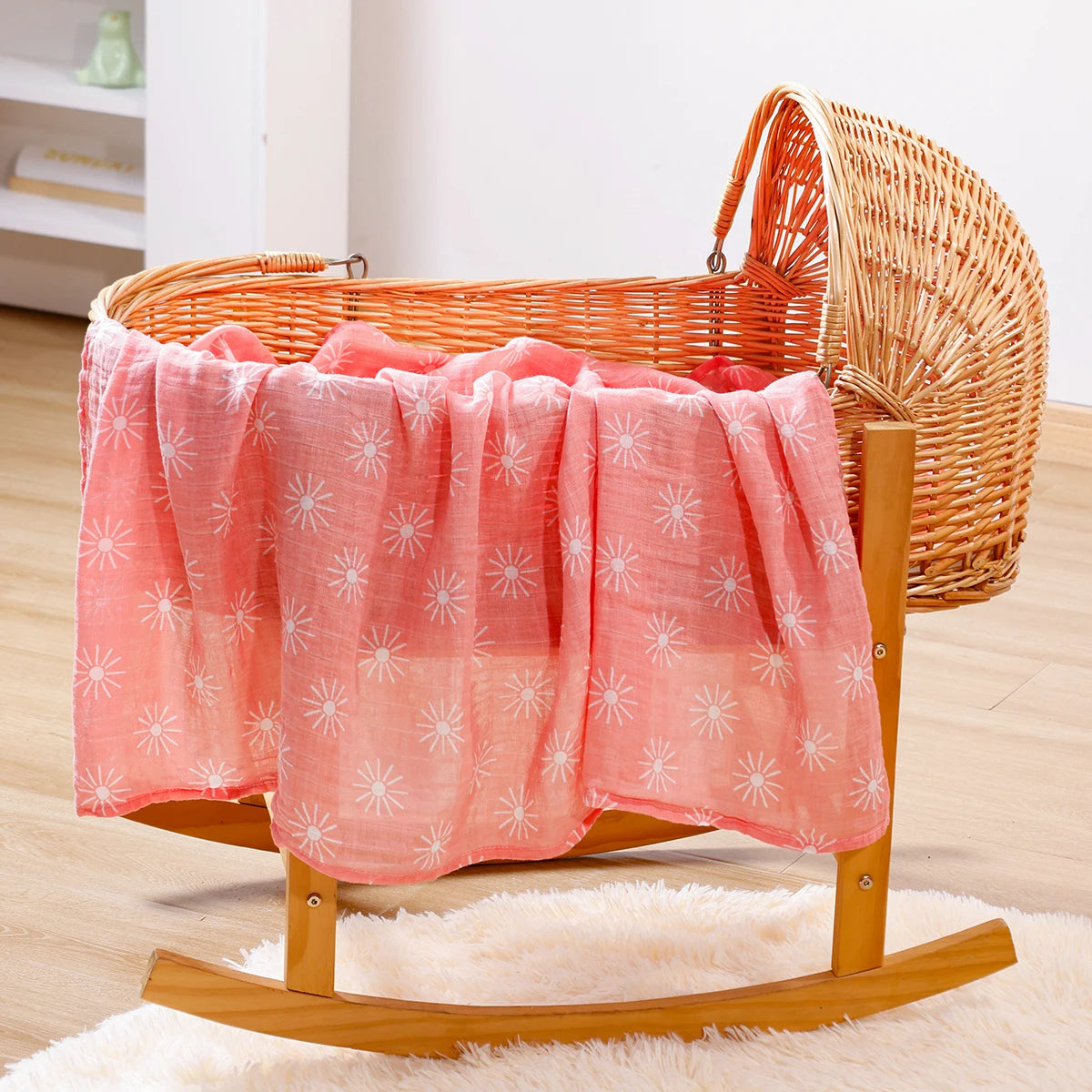 HappyFlute One Piece 120*110CM  Muslin Cotton Fiber Muslin Baby Swaddles Soft Newborn Wrap Multifunction Infant Blankets