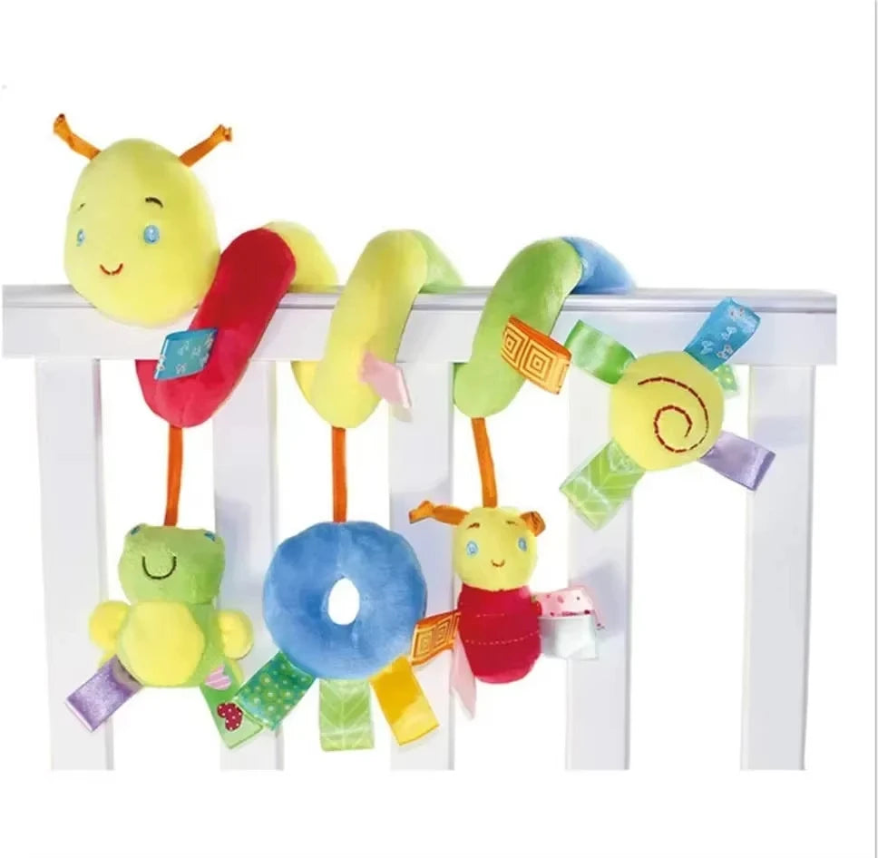 Busy Bee Spiral Activity Toy 🐝 | Developmental Rattle & Teether for Car Seat & Stroller