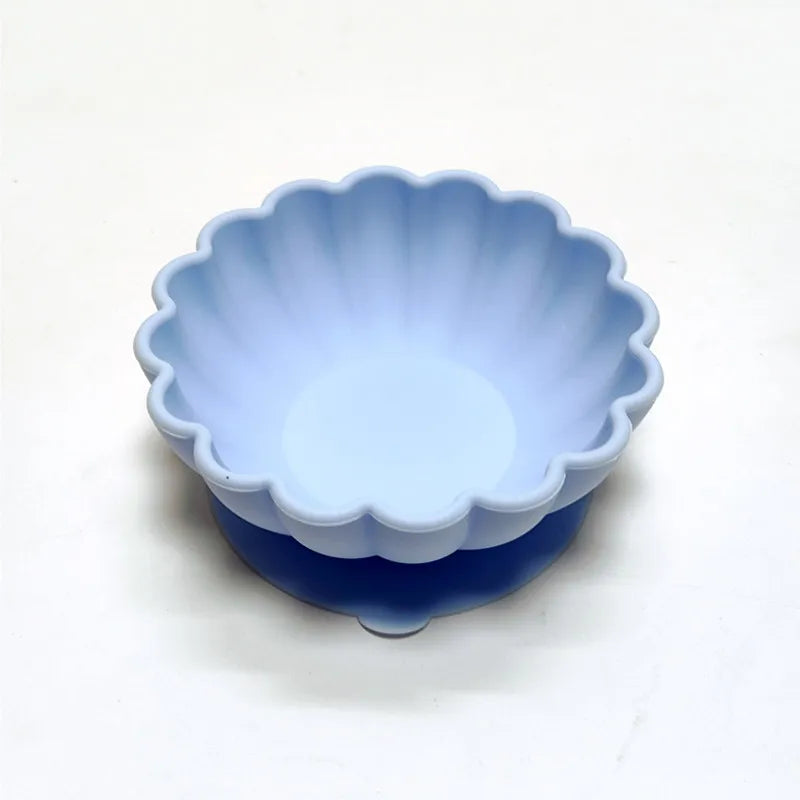 Silicone dinner plate children eating tableware convenient adsorption fruit plate silicone supplement bowl