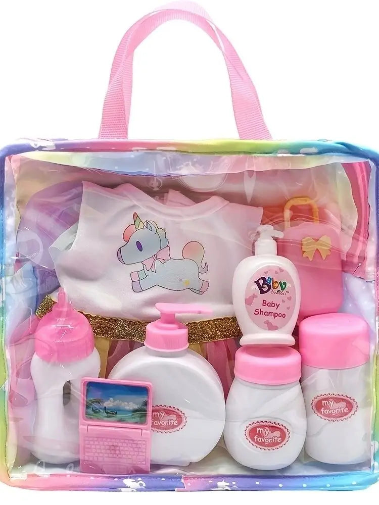Baby Doll Feeding Bottle Set – Milk & Juice Bottles + Pacifier