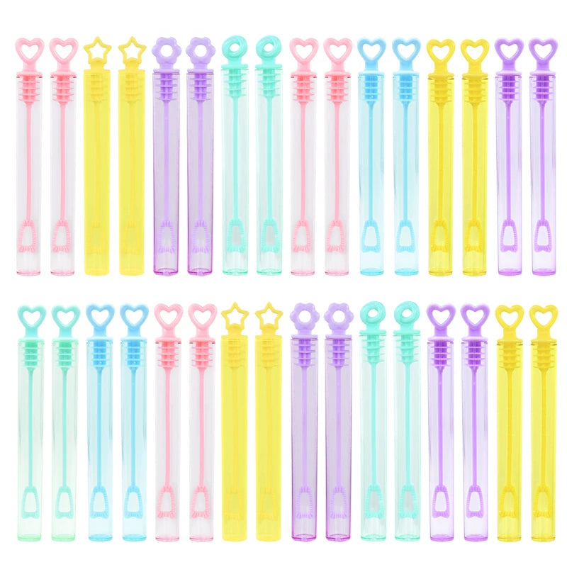 10-50pcs Colorful Bubble Soap Bottle Heart Wand Empty Tube Kids Birthday Party Favors Pinata Filler Toys Wedding Gifts for Guest