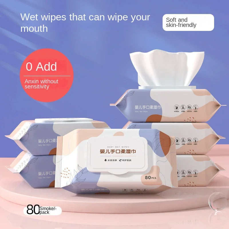 Clean Baby Hand and Mouth Non-woven Babies Wipes Wet Towel for Baby Skin Care Household Wash Face Wet Tissue for Cleaning & Care