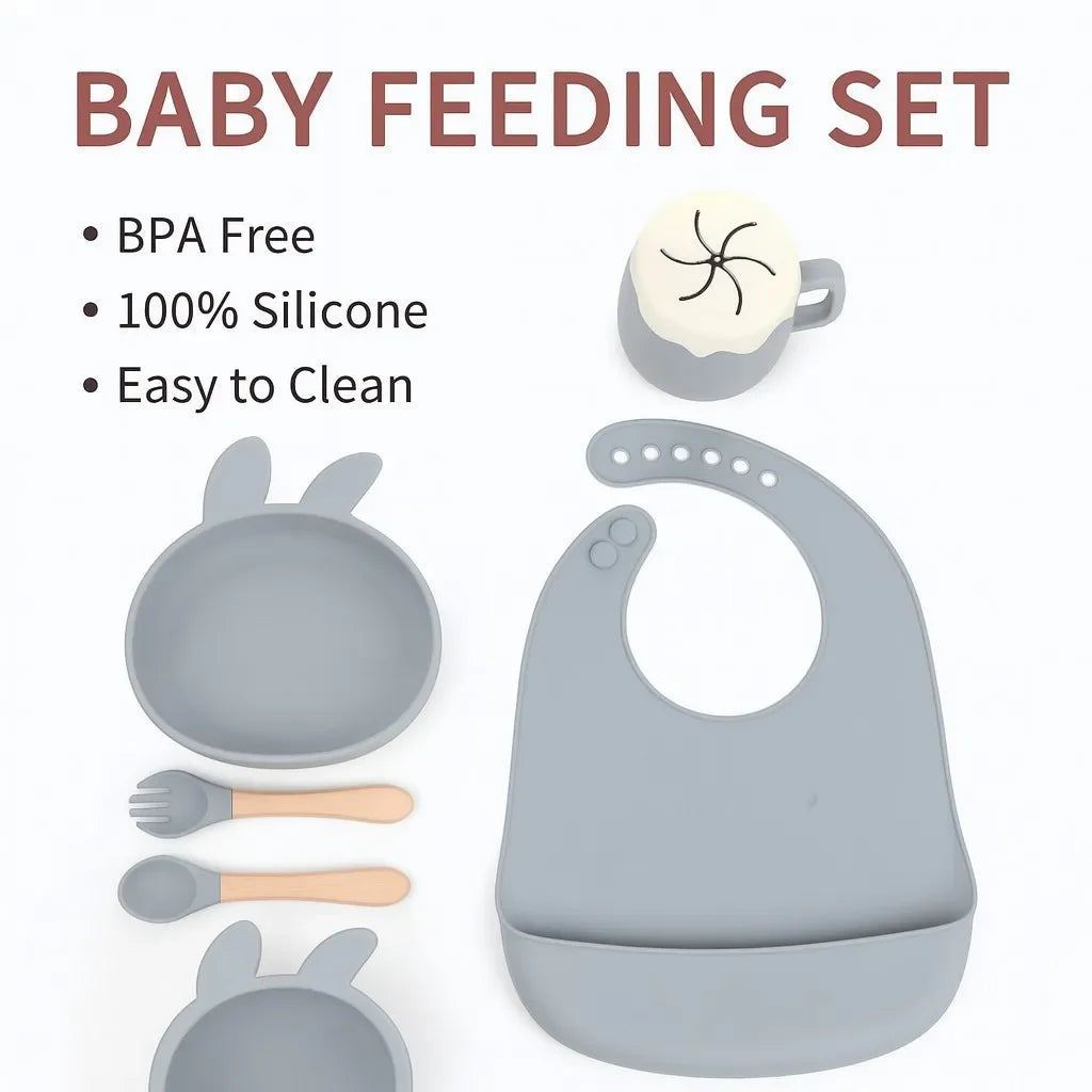 🥣 SnuggleLittle™ Premium Silicone Feeding Set