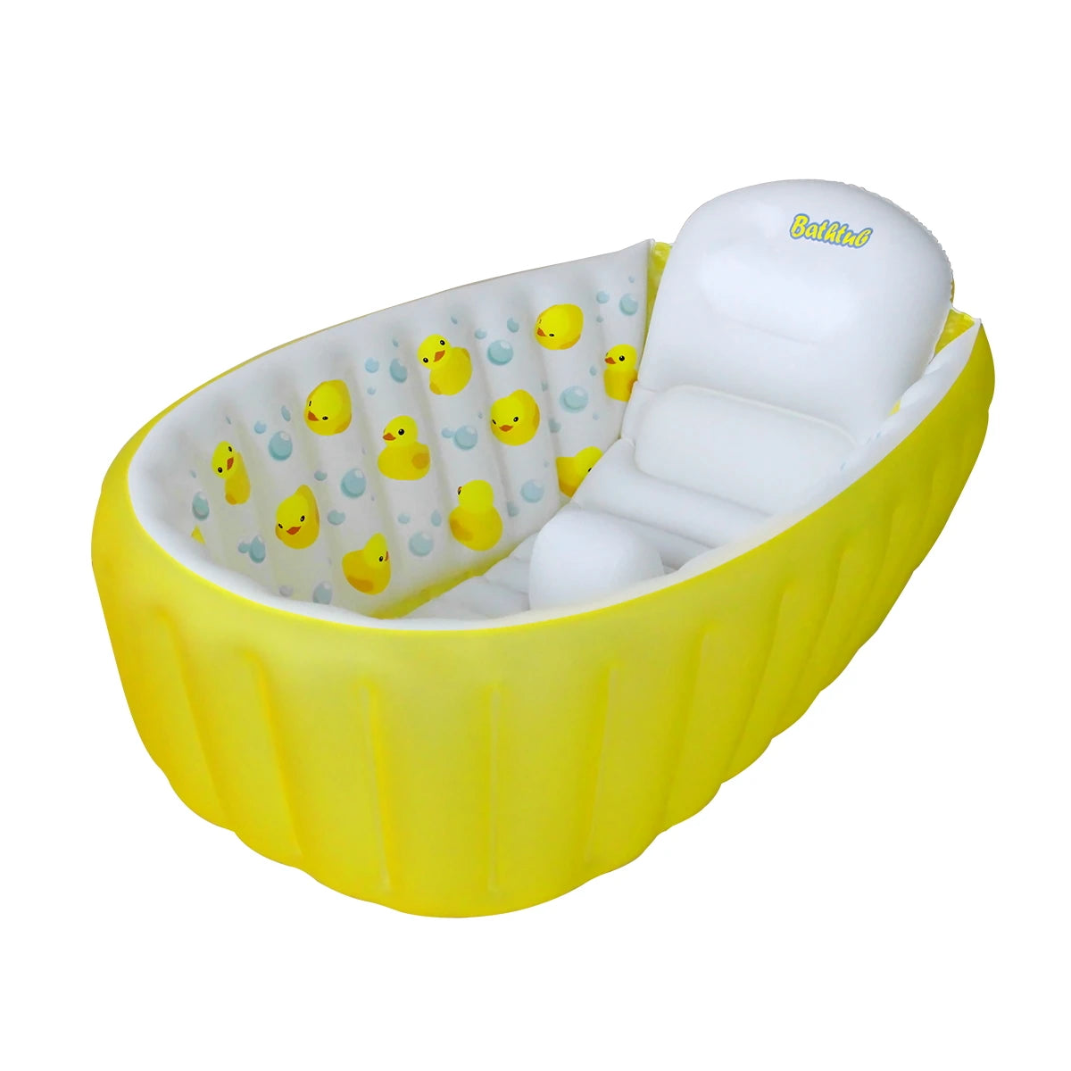 Inflatable Bathtub Pool for Sitting up, Blow up Portable Non-slip Baby Toddler Bathtub for Kids 0-6 Month, Yellow
