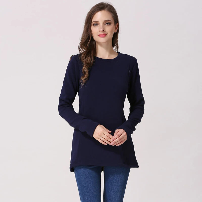 Maternity Clothes Winter Fleece Breastfeeding Hoodie Casual Pregnant Women Sweatshirt Postpartum Lactation T Shirts Nursing Tops