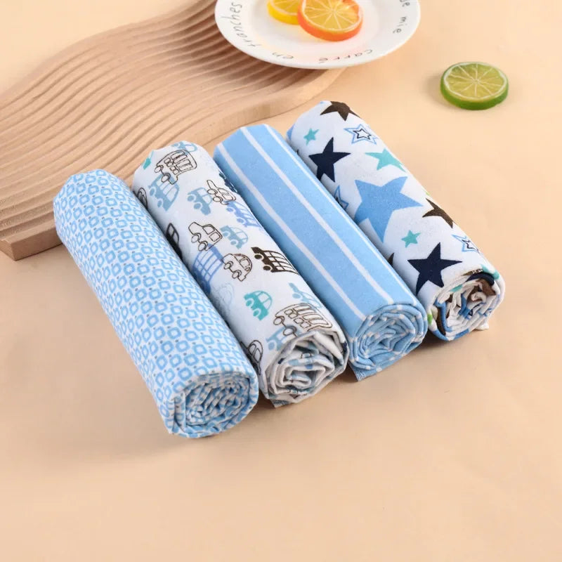 4pc/set Cotton Baby Swaddle Blankets Flannel Receiving Blanket for Newborn Muslin Swaddling Cloth Bedding Babies Accessories