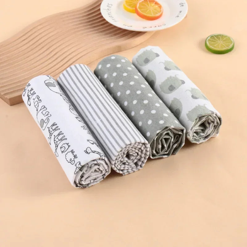 4pc/set Cotton Baby Swaddle Blankets Flannel Receiving Blanket for Newborn Muslin Swaddling Cloth Bedding Babies Accessories