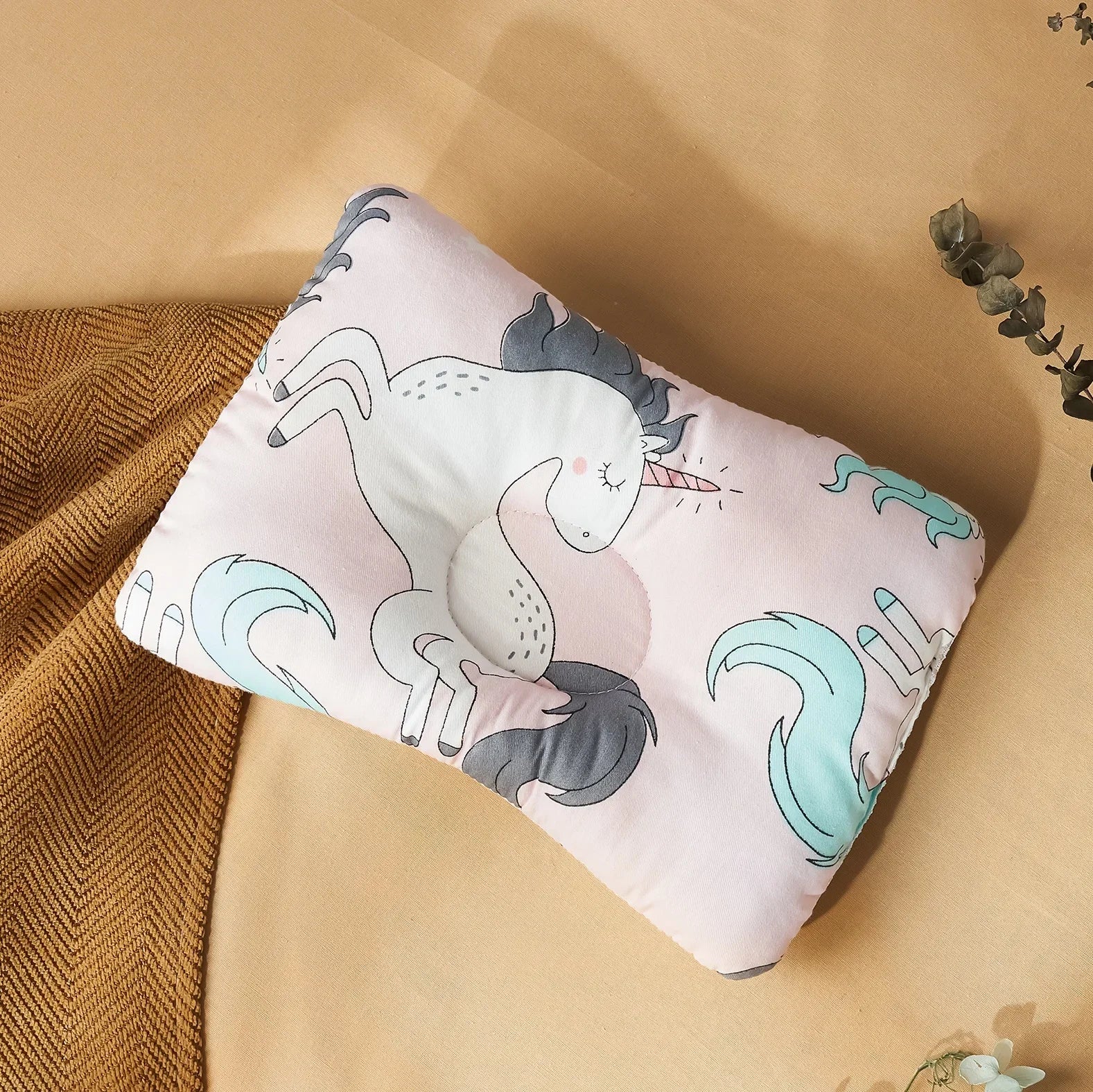 INSULAR Infant Head Pillows Baby Design Breathable Cotton Cushion Pillow