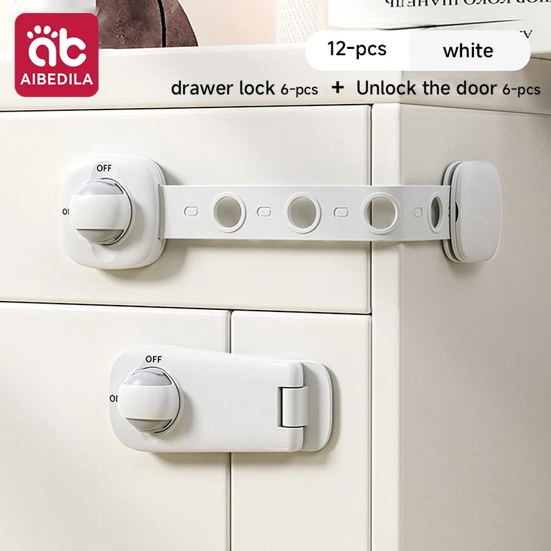 AIBEDILA Baby Safety Cabinet Drawer Locks  Adhesive Childproof Latches Straps for Drawer Door Baby Proofing Home Safety Locks