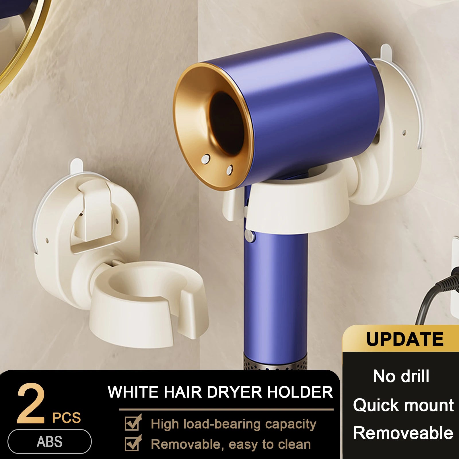 Suction Cup Hair Dryer Holder Wall Dryer Cradle Straightener Hairdryer Organizer Blower Holder Shelf Bathroom Accessories