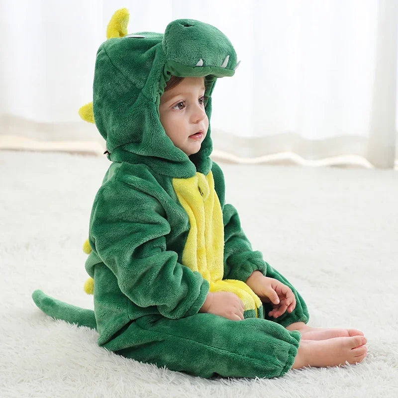 Kids Onesies Baby Rompers Winter Costume Flannel for Girl Boy Toddler Infant Clothes Animals Monkey Tiger Lion Unicorn Ropa Bebe