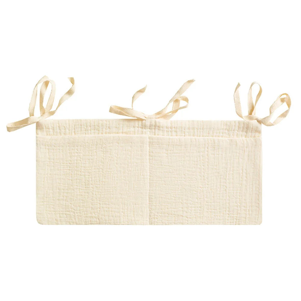 Baby Crib Organizer Cot Caddy Bed Storage Bag 2 Pockets Bedside Hanging Diaper Nursery Organizer for Diapers Toys Clothing