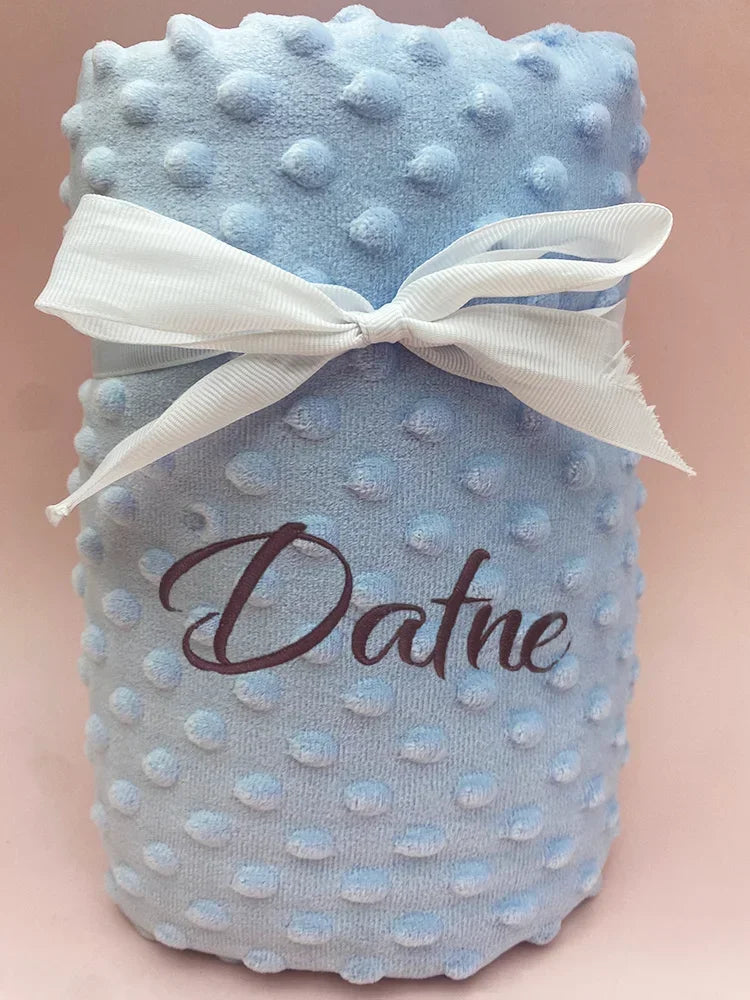 Customized Name Pattern Doudou Blanket Baby Swaddle Stroller Bed Crib Sleeping Cover Newborn Gift Shower Present for Babies
