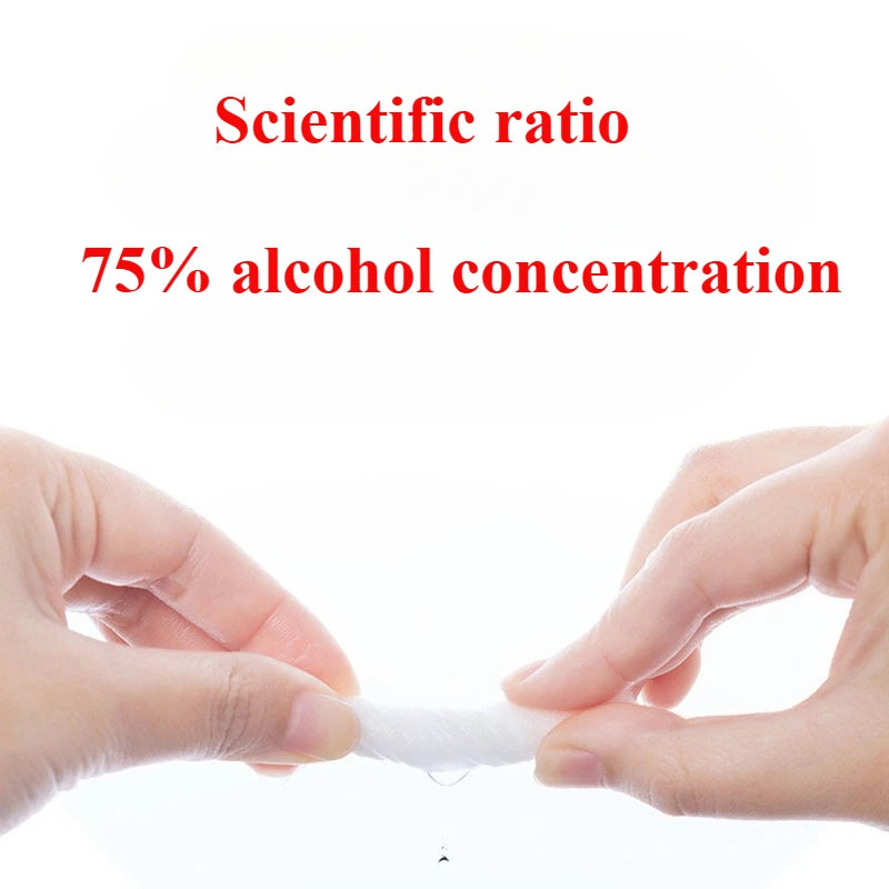 Portable individually packaged 75% alcohol cleaning wipes, suitable for mobile phones, tableware,public handrails, nails,toilets