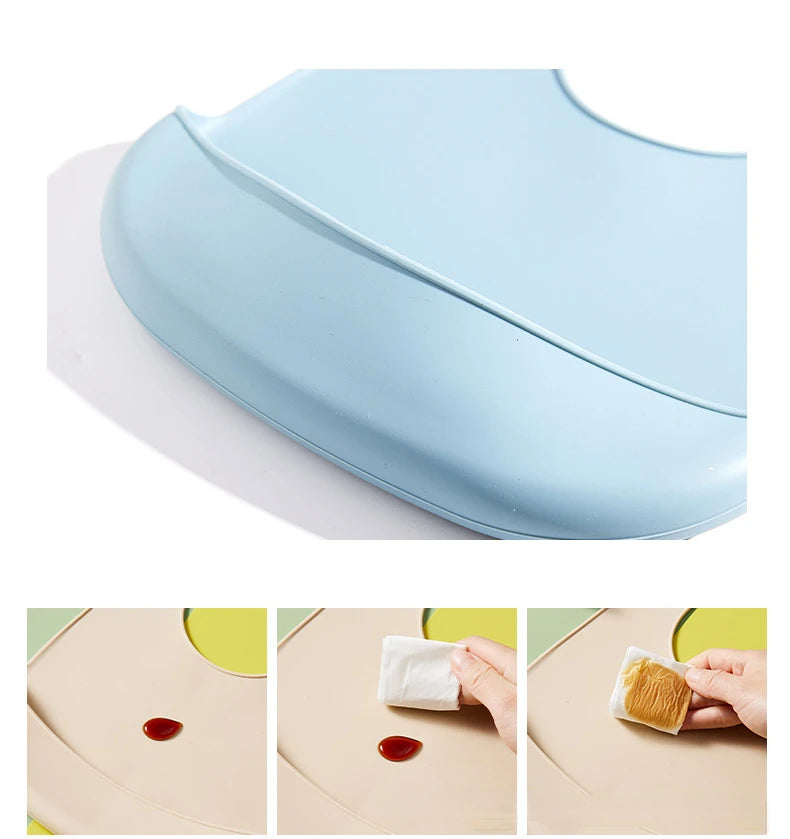 🧸 SnuggleLittle™ Premium Silicone Baby Bib