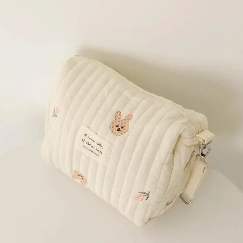 New Mommy Bag Cute Print Embroidery Mommy Bag Zipper Newborn Baby Diaper Bag Nappy Pouch Travel Stroller Storage Bags