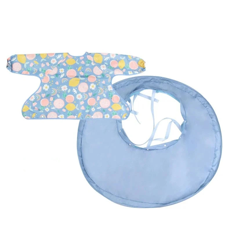 Infant Feeding Table Cover For High Chair Toddler Bib Mess Proof Long Sleeve Smock Attaches to Feeding MatBaby Eating Table Mat