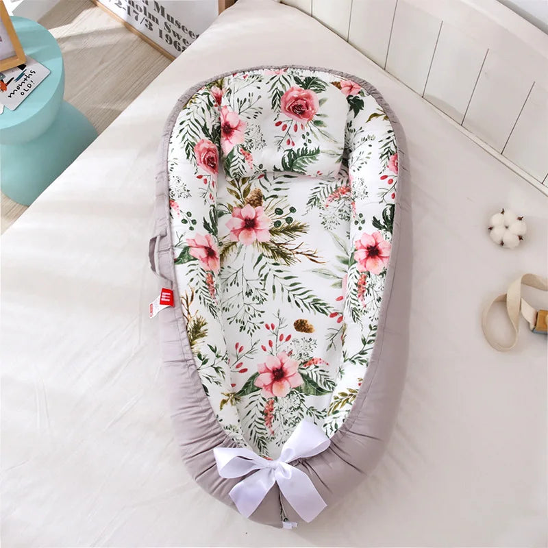 Baby Nest for Co Sleeping Newborn Baby Lounger Cotton Breathable Adjustable Baby Crib In Bed Portable