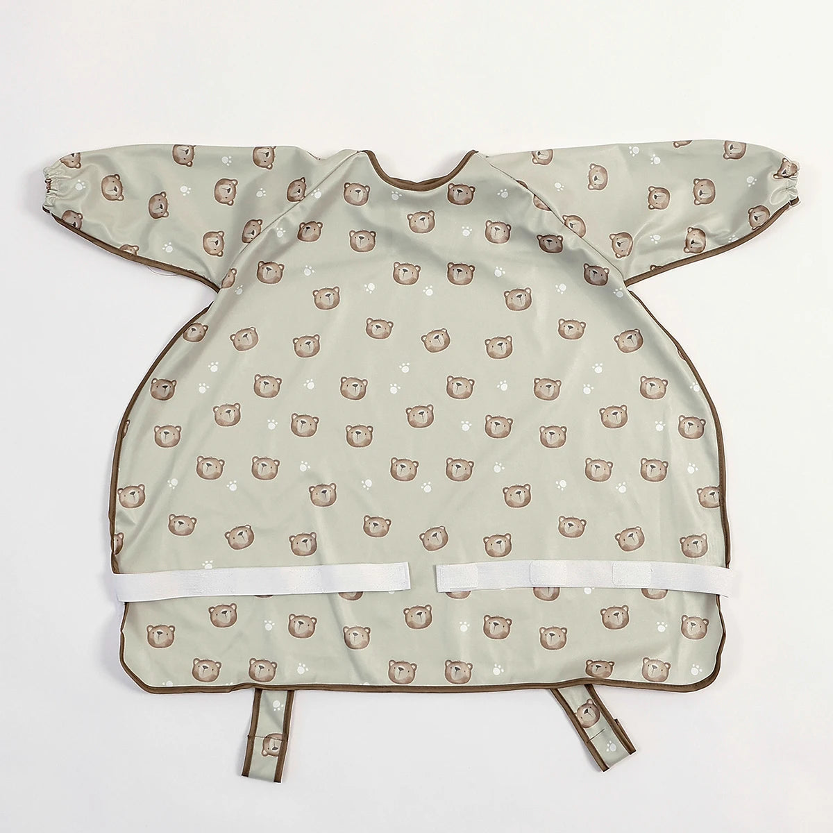 1Pc 100%Polyester Waterproof Highchair Coverall Baby Feeding Bib Long Sleeve Eating Smock Bib for 0-2Years Babies