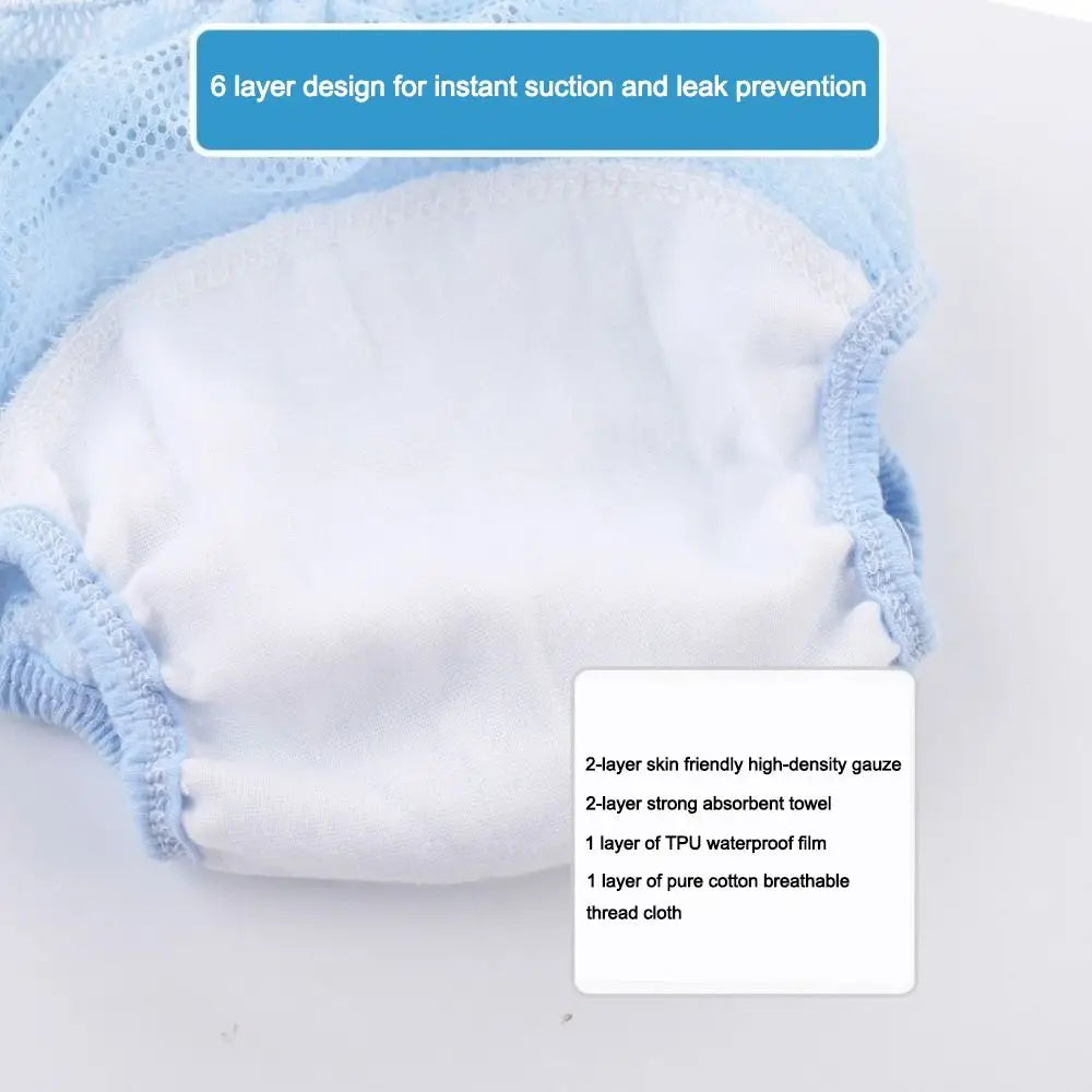 Cotton Baby Training Pants Breathable Leakproof Baby Washable Diaper Waterproof Washable Cloth Diapers for Boys Girls