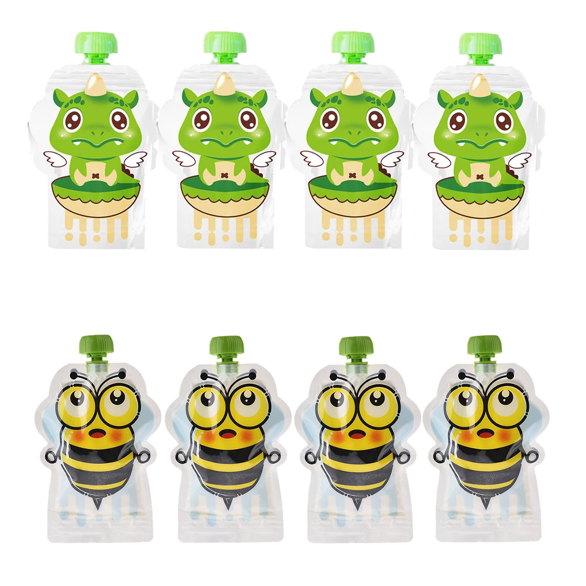 8pcs/pack Reusable Breast Milk Storage Bag Baby Food Box  BPA Free Baby Food Container Pouch Snacks Baby Feeding Squeeze
