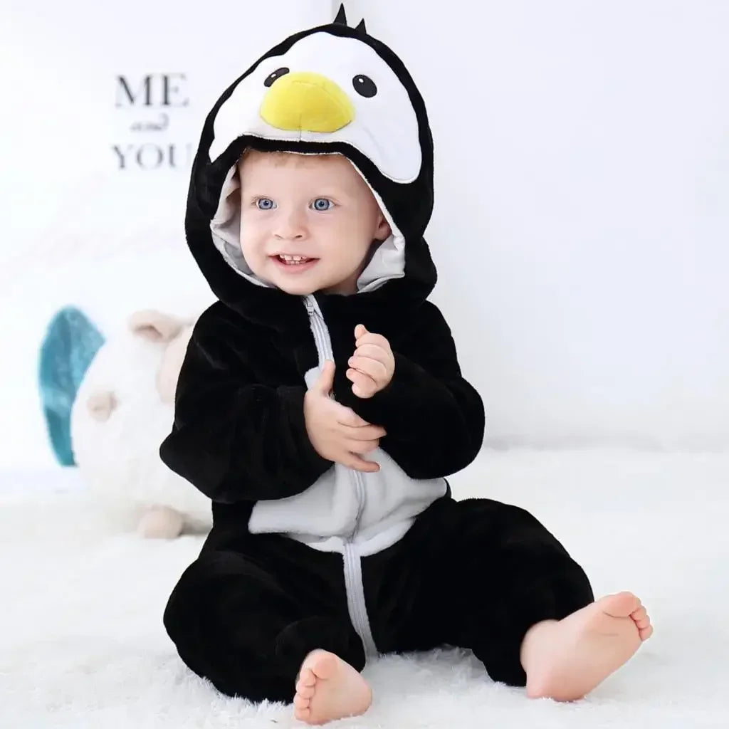 Kids Onesies Baby Rompers Winter Costume Flannel for Girl Boy Toddler Infant Clothes Animals Monkey Tiger Lion Unicorn Ropa Bebe