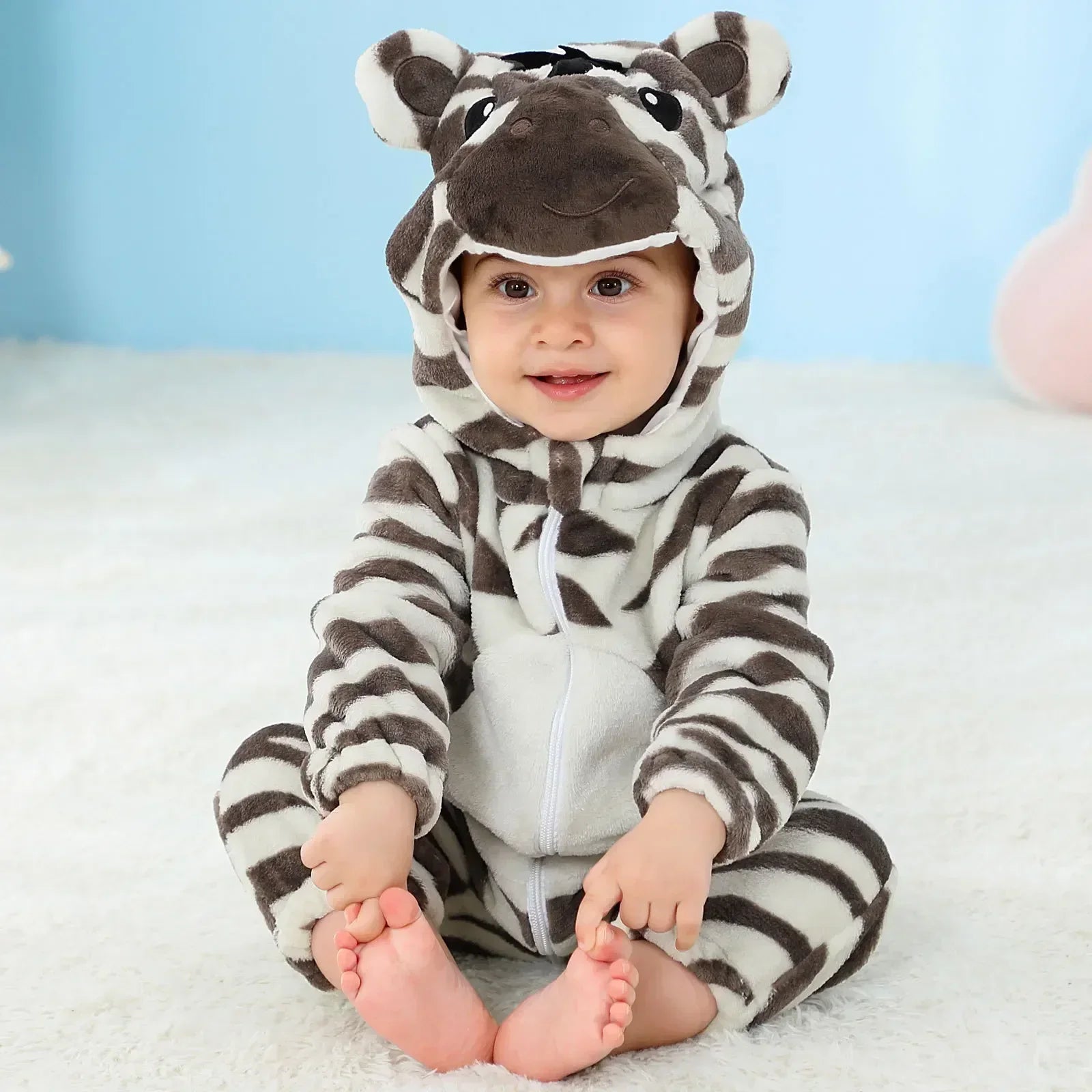 Kids Onesies Baby Rompers Winter Costume Flannel for Girl Boy Toddler Infant Clothes Animals Monkey Tiger Lion Unicorn Ropa Bebe