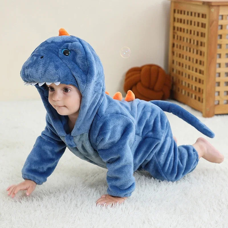 Kids Onesies Baby Rompers Winter Costume Flannel for Girl Boy Toddler Infant Clothes Animals Monkey Tiger Lion Unicorn Ropa Bebe