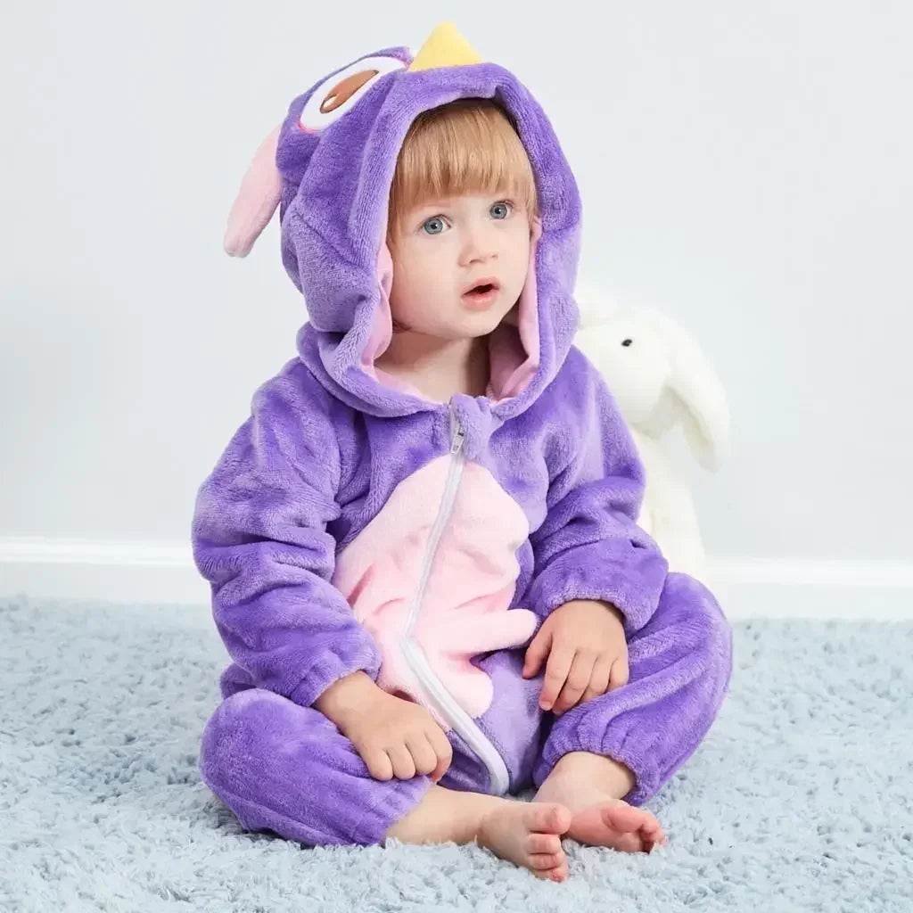 Kids Onesies Baby Rompers Winter Costume Flannel for Girl Boy Toddler Infant Clothes Animals Monkey Tiger Lion Unicorn Ropa Bebe