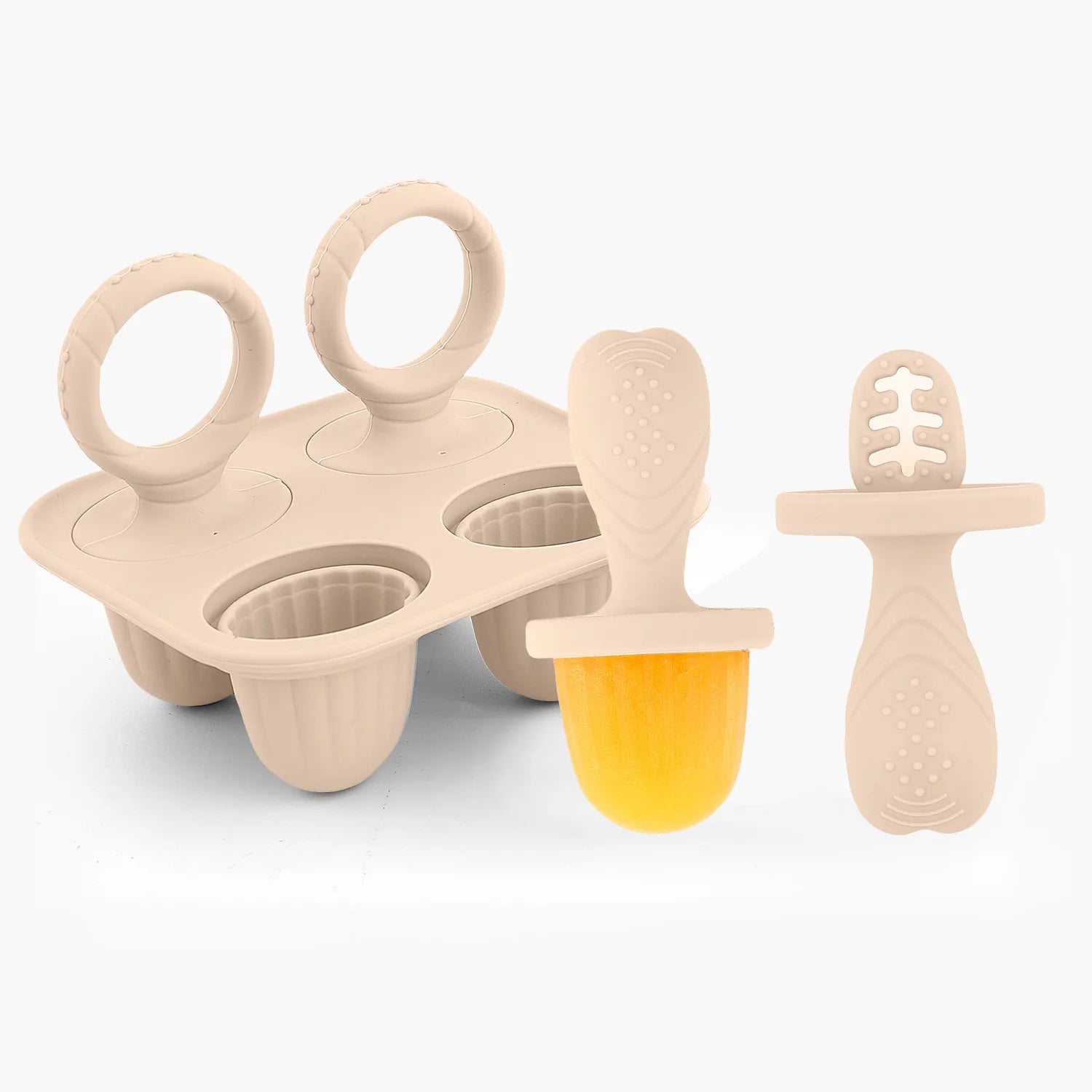 5PCS Baby Fruit and Vegetable Teether Silicone Hand Ring Food Supplement Squeezing Rabbit Shape Bite Feeding Tableware BPA Free