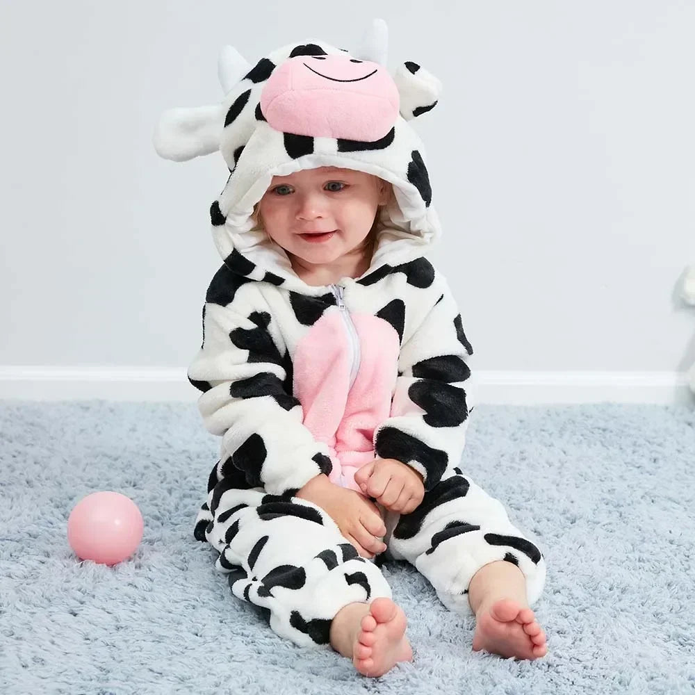 Kids Onesies Baby Rompers Winter Costume Flannel for Girl Boy Toddler Infant Clothes Animals Monkey Tiger Lion Unicorn Ropa Bebe