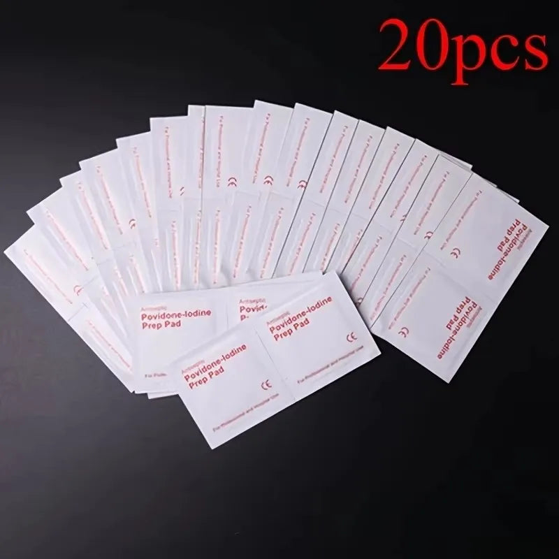 Iodine disinfectant wet wipes, first aid supplies or for cleaning and disinfecting wounds and abrasions when traveling