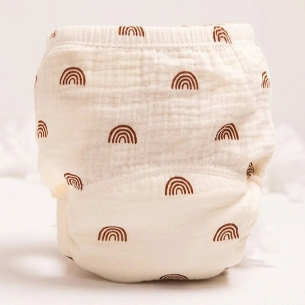 Comfortable Cotton Gauze Baby Training Pants Breathable Leakproof Diaper Pants Absorbent Washable Baby Diapering Toddler Use