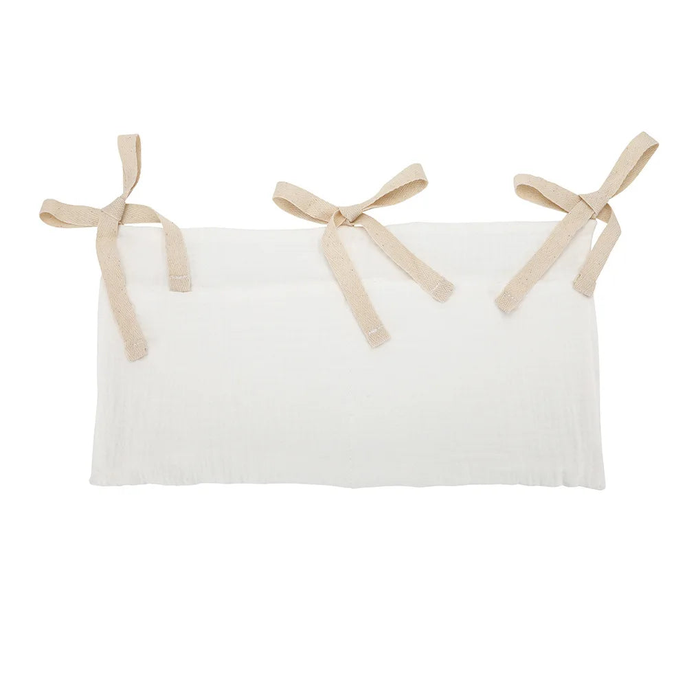 Baby Crib Organizer Cot Caddy Bed Storage Bag 2 Pockets Bedside Hanging Diaper Nursery Organizer for Diapers Toys Clothing