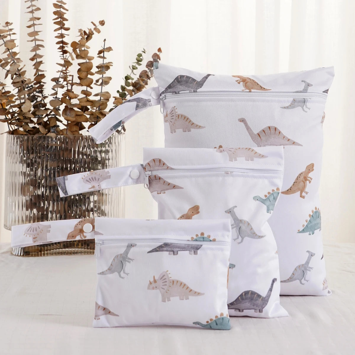 HappyFlute New Print 3Pcs/Set Handle Design Multi-functional Use Washable Bag For Travel Storage Wet Bag For Mum And Baby