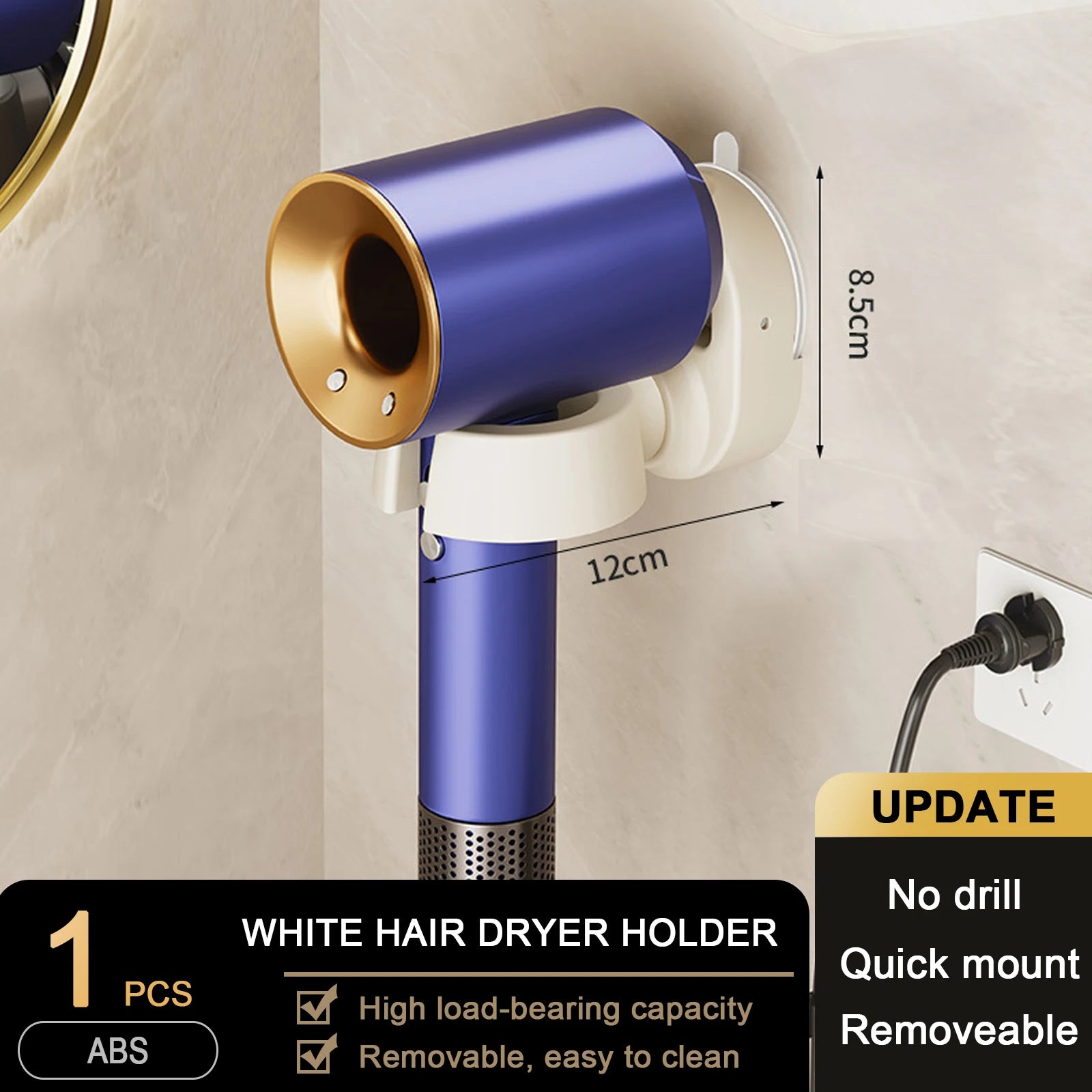 Suction Cup Hair Dryer Holder Wall Dryer Cradle Straightener Hairdryer Organizer Blower Holder Shelf Bathroom Accessories
