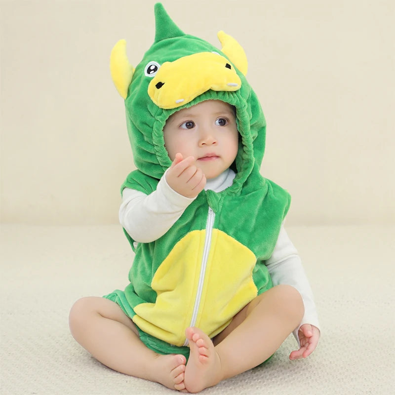 Kids Onesies Baby Rompers Winter Costume Flannel for Girl Boy Toddler Infant Clothes Animals Monkey Tiger Lion Unicorn Ropa Bebe