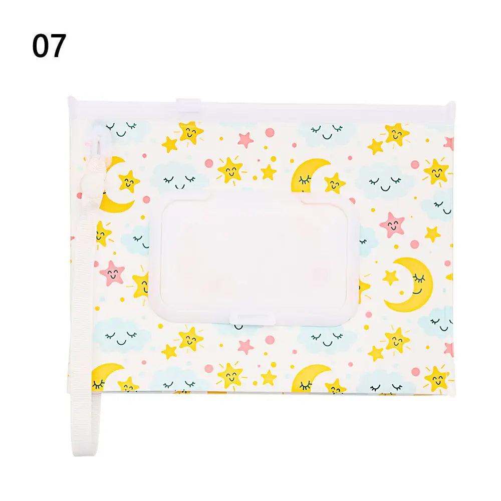 Wet Wipes Bag Wipes with Easy-Carry Snap-Strap Portable Flip Cover Cosmetic Pouch Tissue Box Baby Accessories