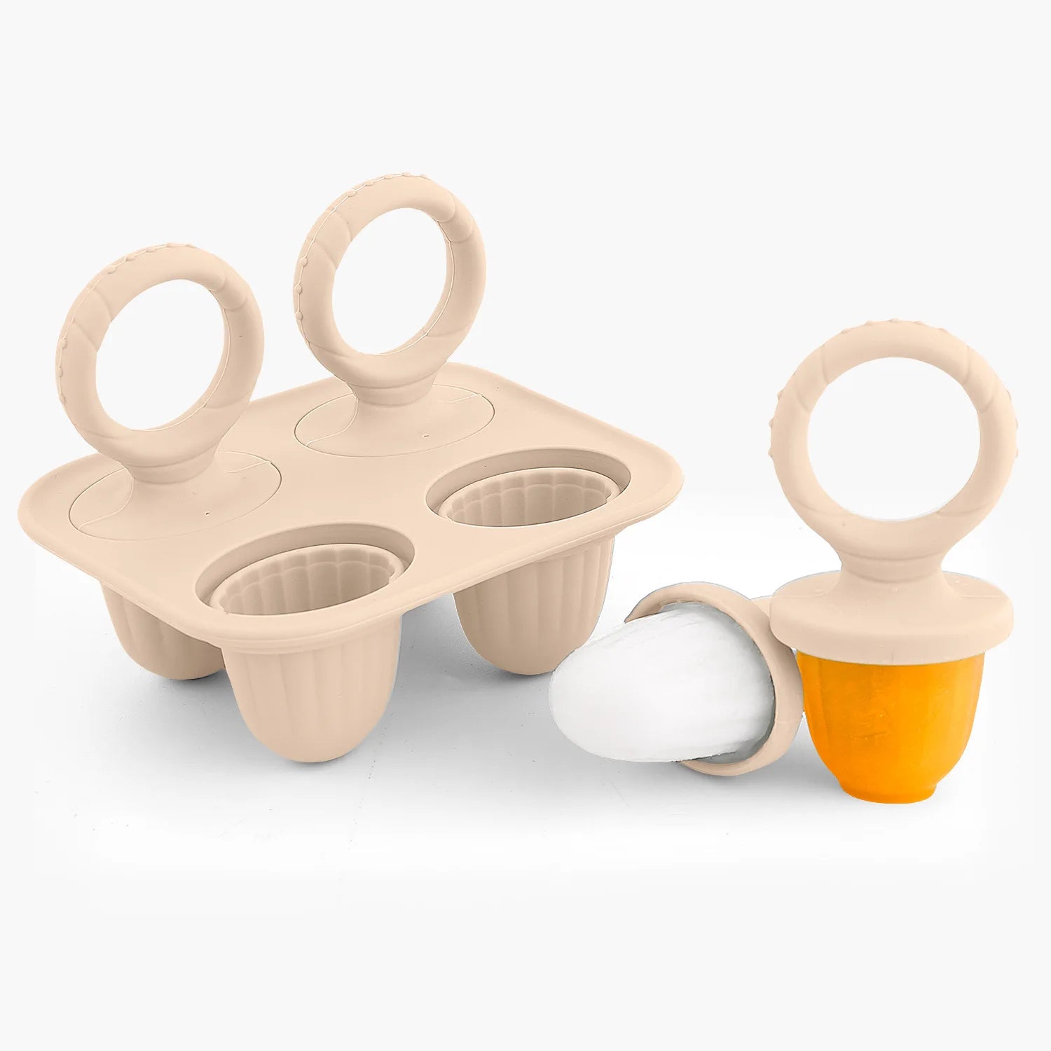 5PCS Baby Fruit and Vegetable Teether Silicone Hand Ring Food Supplement Squeezing Rabbit Shape Bite Feeding Tableware BPA Free