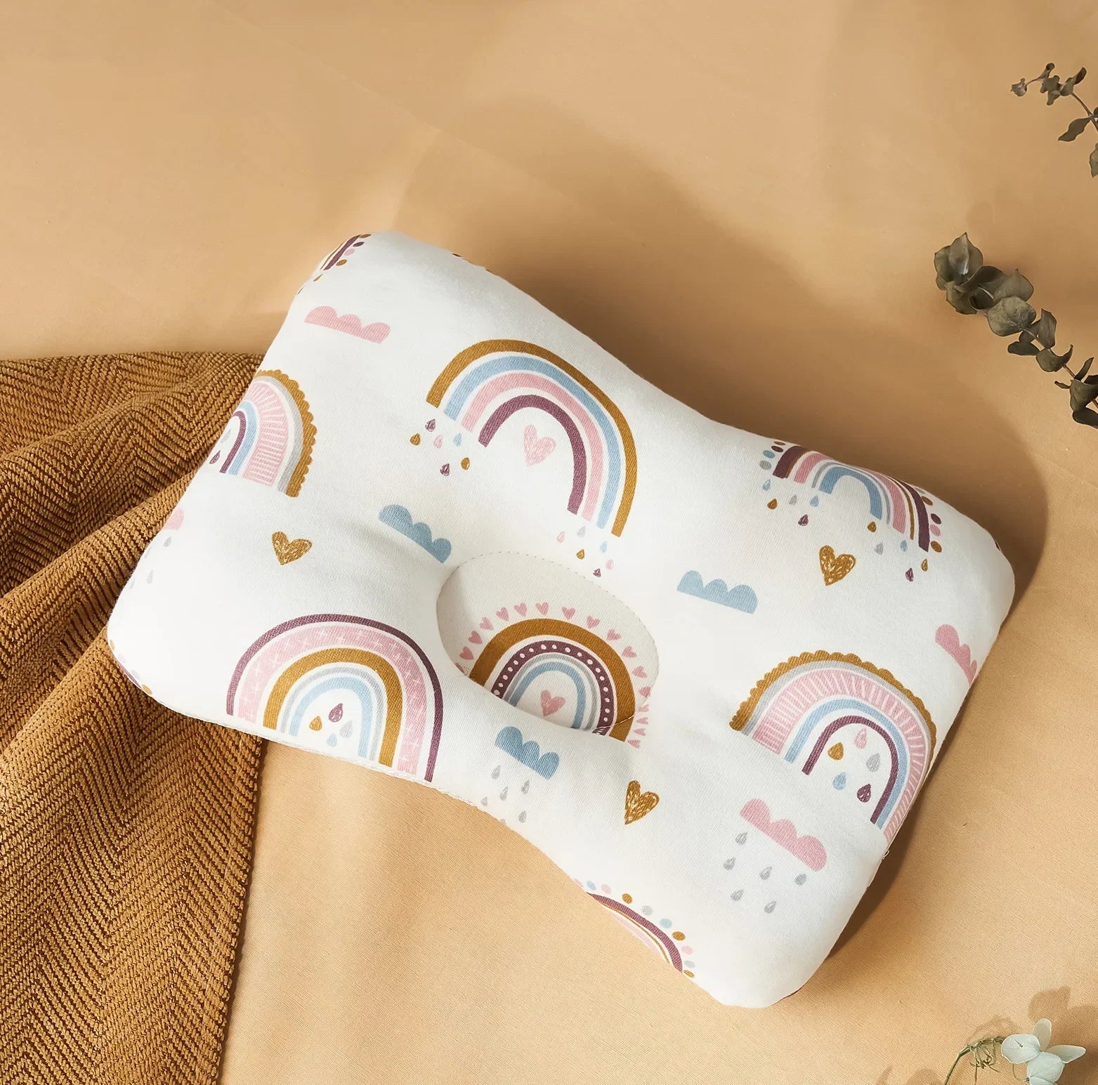 INSULAR Infant Head Pillows Baby Design Breathable Cotton Cushion Pillow