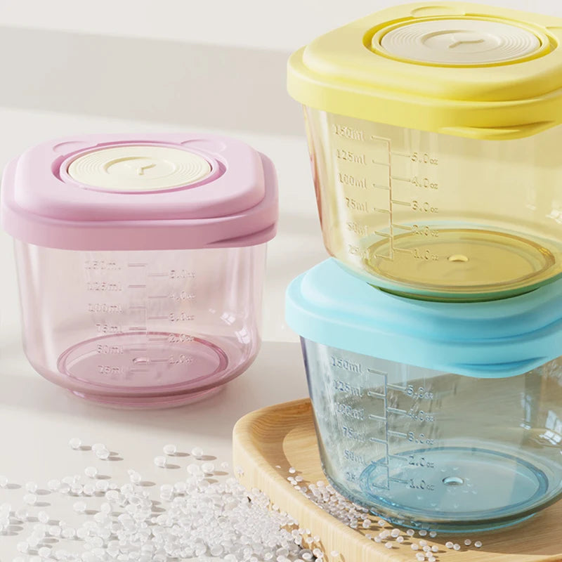 6 Pcs Baby Food Storage Containers - PP Material Steamable & Leak-Proof, Infant Feeding Bowls for Freshness, Stackable Organizer