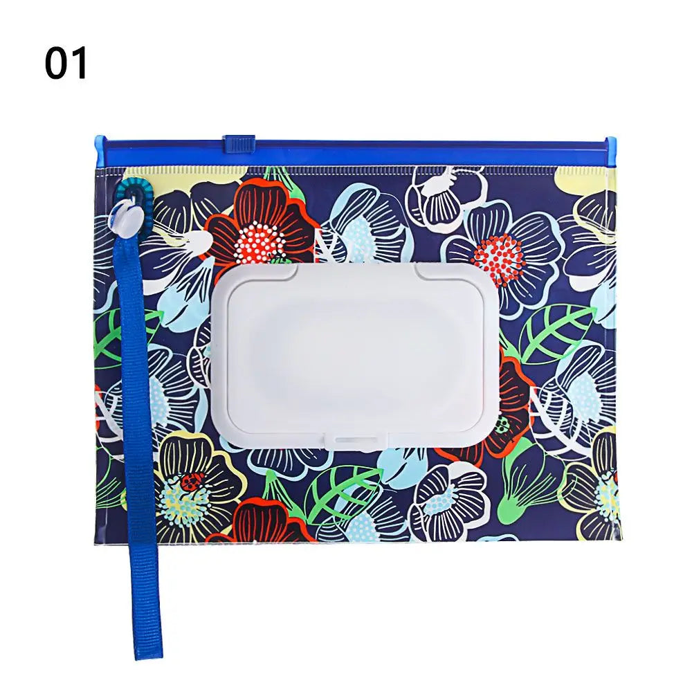 Wet Wipes Bag Wipes with Easy-Carry Snap-Strap Portable Flip Cover Cosmetic Pouch Tissue Box Baby Accessories