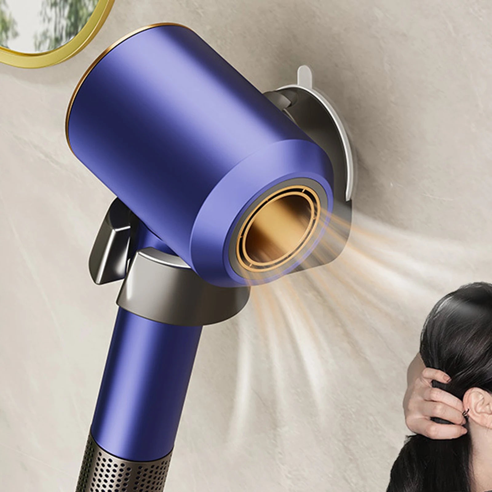 Suction Cup Hair Dryer Holder Wall Dryer Cradle Straightener Hairdryer Organizer Blower Holder Shelf Bathroom Accessories
