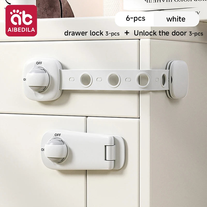 AIBEDILA Baby Safety Cabinet Drawer Locks  Adhesive Childproof Latches Straps for Drawer Door Baby Proofing Home Safety Locks