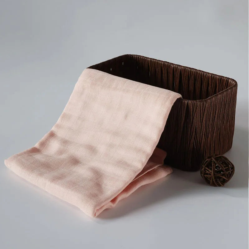 Bamboo Blanket 120*120Cm Muslin Cotton Baby Blanket 2 Layers Gauze Newborn Swaddle Wrap Kids Bath Towel Outing Stroller Cover